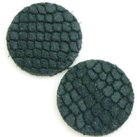 15 x DQ Suede Cabochon 7mm reptiel Petrol