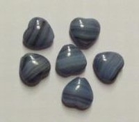 10 Stuks Glaskraal Hartje blauw-grijs gemeleerd 10 mm