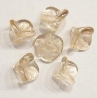 10 x  Glaskraal Kelkje transparant Licht-beige 11 mm