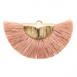 Kwastjes hanger Gold-terracotta rose