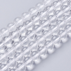 10 x Edelsteen kralen bergkristal 6 mm – gat 1 mm – transparant
