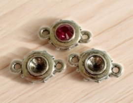 2 x Puntsteenhouder tussenzetsel, antiek zilverkleur, voor SS-29 similisteen 6mm