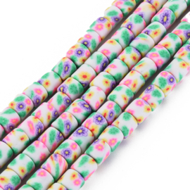 20 x handgemaakte polymeer klei kralen bloem colorful  6,5 x 6mm gat: 1,2mm column