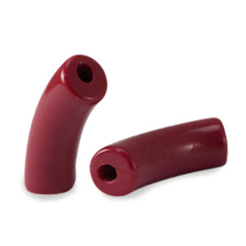 5 x Acryl kralen tube Port red ca. 36x12mm (gat Ø4mm)