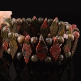 Armband gemaakt van echte edelsteen Unakite Epidote