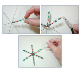 6 x Beadsmith draadster 8-spaaks 9,5 cm – oogje n.v.t. – platinum kleur