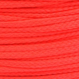 1 meter sieradenkoord c.a. 4 x 3mm kleur Poppy Red Neon