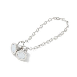 1 x Magneetsluiting met veiligheidsketting platinumkleur – sluiting 6 x 6 x 6 mm (Nikkelvrij)