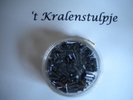 Pracht - glasstiften buisjes met zilverinslag 6 mm 17 gram grijs