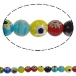 10 x Millefiori glas kralen 8mm mix bloem gat 1mm