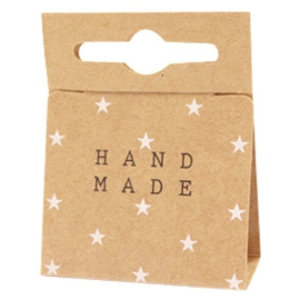 5 x Sieraden kaartjes "Handmade" 134 x 45 mm – brown