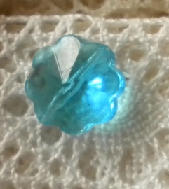 5 x  facetkristal kraal bloem 12 x 6,5 cm Turquoise