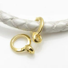 DQ metaal hanger  diameter 6mm oogje 2,5mm  goudkleur  (Nikkelvrij)
