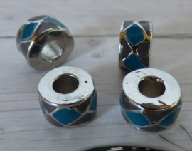 1x European Jewelry kraal metaal ca. 11.4mm  Gat: 4.8mm