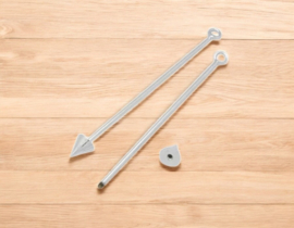 1 x Wisselhanger voor kralen, geen punt maar schroefdraad met dopje 60 x 1mm oogje: 2mm Platinum kleur