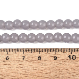 30 x Imitatie jade glaskralen rond 6-6,5 mm – gat 1,4 mm – Dark Gray