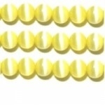 10 x prachtige cateye kralen 8mm geel