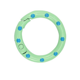 1 x Gekleurde onderdelen sleutelhanger ring Green-blue ca. 25x4mm