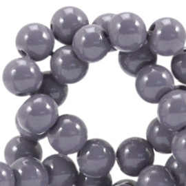 30 x 4mm glaskralen opaque Donker mauve grijs gat: 1mm