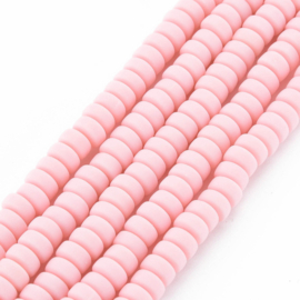 20 x Polymeer kralen rondellen 7mm Pink