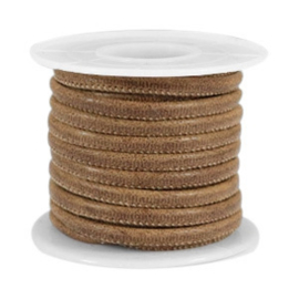 Rol met 5 meter gestikt leer imi 4x3 mm Nut tone brown (kies voor pakketpost)