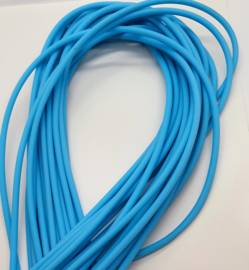 100 cm hol Rubber DQ koord 3mm per meter geknipt hemels blauw