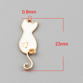 1 x DQ bedel kat Gold Plated 23 x 8 mm – gat ca. 0,8 mm – goudkleur