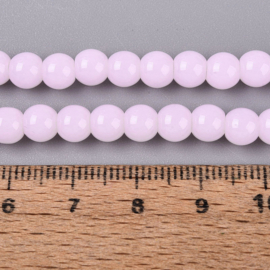 30 x Imitatie jade glaskralen rond 6-6,5 mm – gat 1,4 mm – Pearl Pink