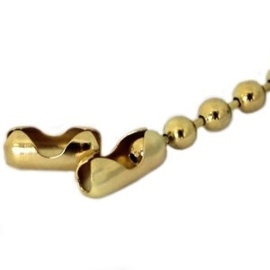 10 x DQ slotje ball chain voor 4.5 mm ketting DQ Gold plated (Nikkelvrij)