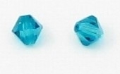 10 x Swarovski kristal bicone 6m Blue Zircon