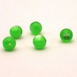 10 x Acryl Cateye kraal groen 8mm gat: 2mm Licht groen