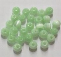 10 Stuks Glaskraal cat-eye licht-groen 6 mm