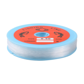 1 rol transparant nylon visdraad draad 0,5mm 90 meter per rol