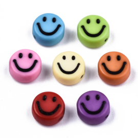 20 x Smiley kralen van acryl mix 7 x 3,5mm gat: 1,5mm