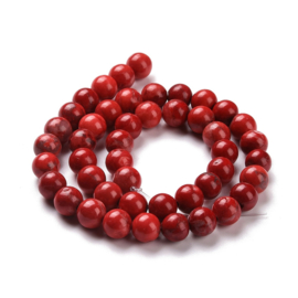 10 x  edelsteen kraal van rode Howlite 8mm gat: 1mm