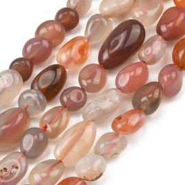 10 x Edelsteen kralen Agaat nugget ca. 6–12 x 5–8,5 x 4–8 mm – gat 0,8–1 mm – naturel