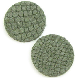 15 x DQ Suede Cabochon 7mm reptiel Reptiel Olijf Groen