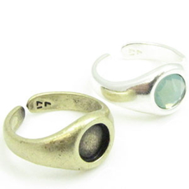 1 x DQ metaal ring setting 7mm brons kleur ca. 20 x 10,5mm, binnenmaat 17,5mm (Nikkelvrij)