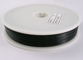 RVS Rijgdraad met nylon coating  0,38 mm x 100 meter zwart