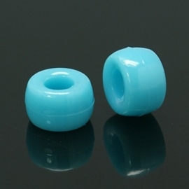 15 x Jelly style acryl kralen mix blauw 9 x 6mm Gat 4mm