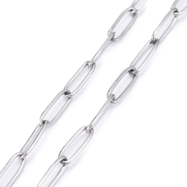 RVS brillenkoord met paperclip ketting 75,5cm