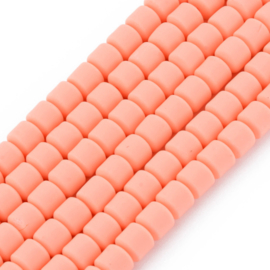 20 x handgemaakte polymeer klei kralen light salmon peach pink 6,5 x 6mm gat: 1,2mm column