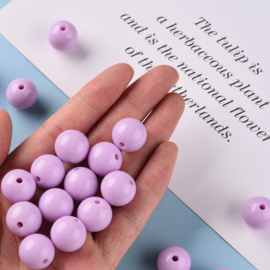 10 x Acryl kralen rond 16 x 15 mm – gat 2,8 mm – Violet