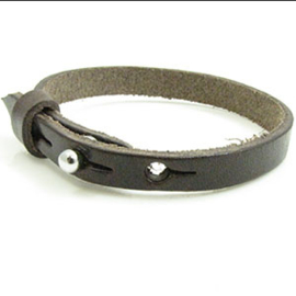 1 x Cuir Armband DQ Leer 8 x 2,2mm Dark Chocolate