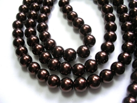 20 x prachtige glasparel dark bronce 12 mm