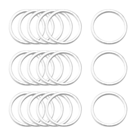 20 x verzilverde gesloten ringen 10 x 1mm  Ø-8,5mm