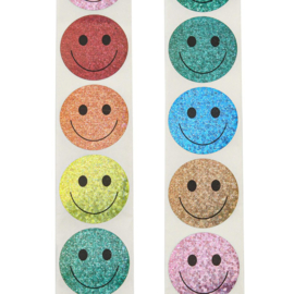 1 rol 500 stickers Wensetiket zegel rond 25mm Smile