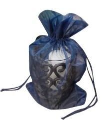 50 stuks zeer grote luxe organza kado zakjes met satijn koordje Donker Blauw - Royal Blue 28 x 20 x 4 cm