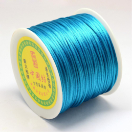 2 meter satijnkoord macramé koord van ca. 1,5 mm Dodger Blue