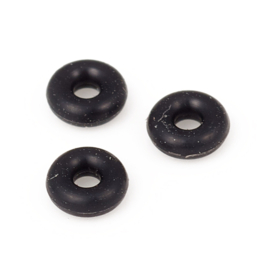 10 x stopper kralen zwart rubber 3,5 x1,5mm, gat: 1,2mm